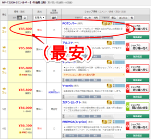 最安値ランキング